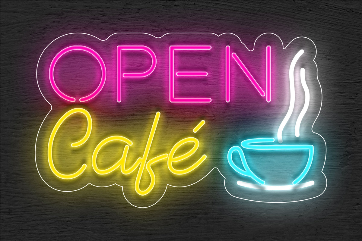 Multi-color Open Cafe LED Neon Sign