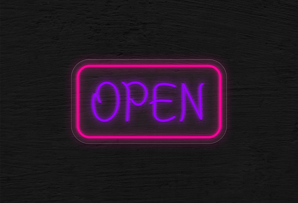 Buy OPEN with Rectangular Border v2 LED Neon Sign | Best Selling Neon ...
