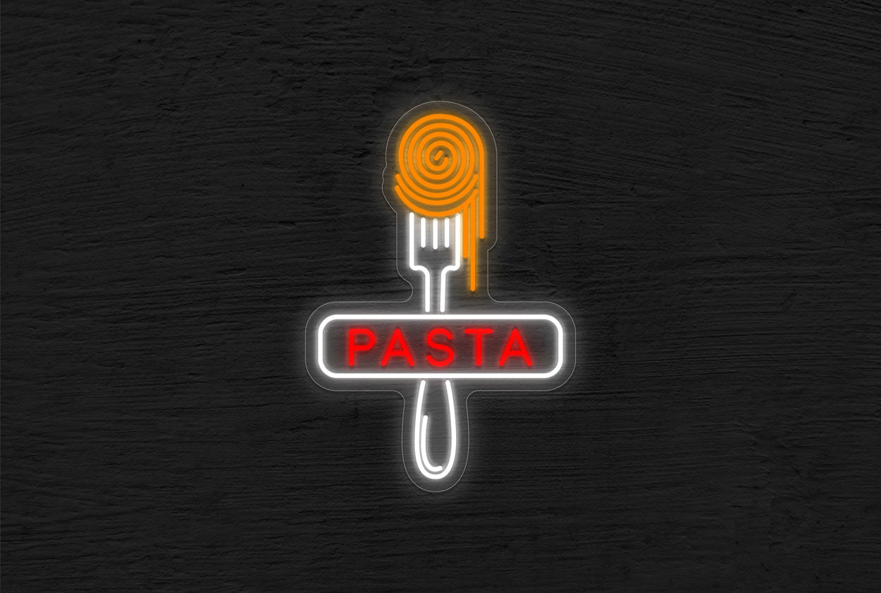 Pasta Sign Design Buy Pasta on a Fork LED Neon Sign | Best Selling Neon Signs from Best ...