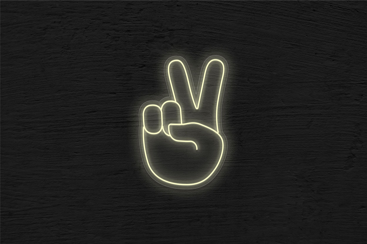 Peace Hand Emoji LED Neon Sign