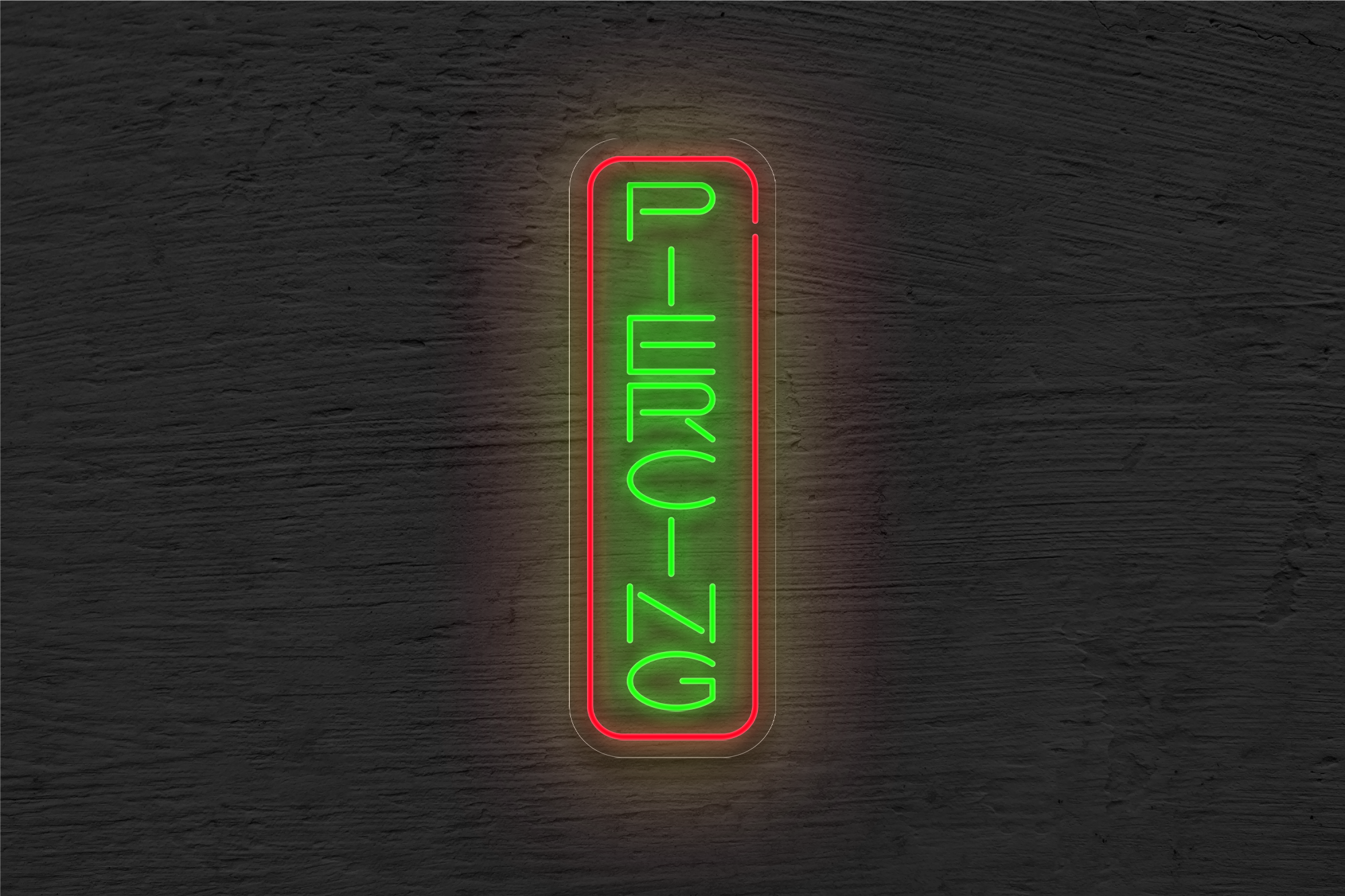"Piercing" with Border LED Neon Sign