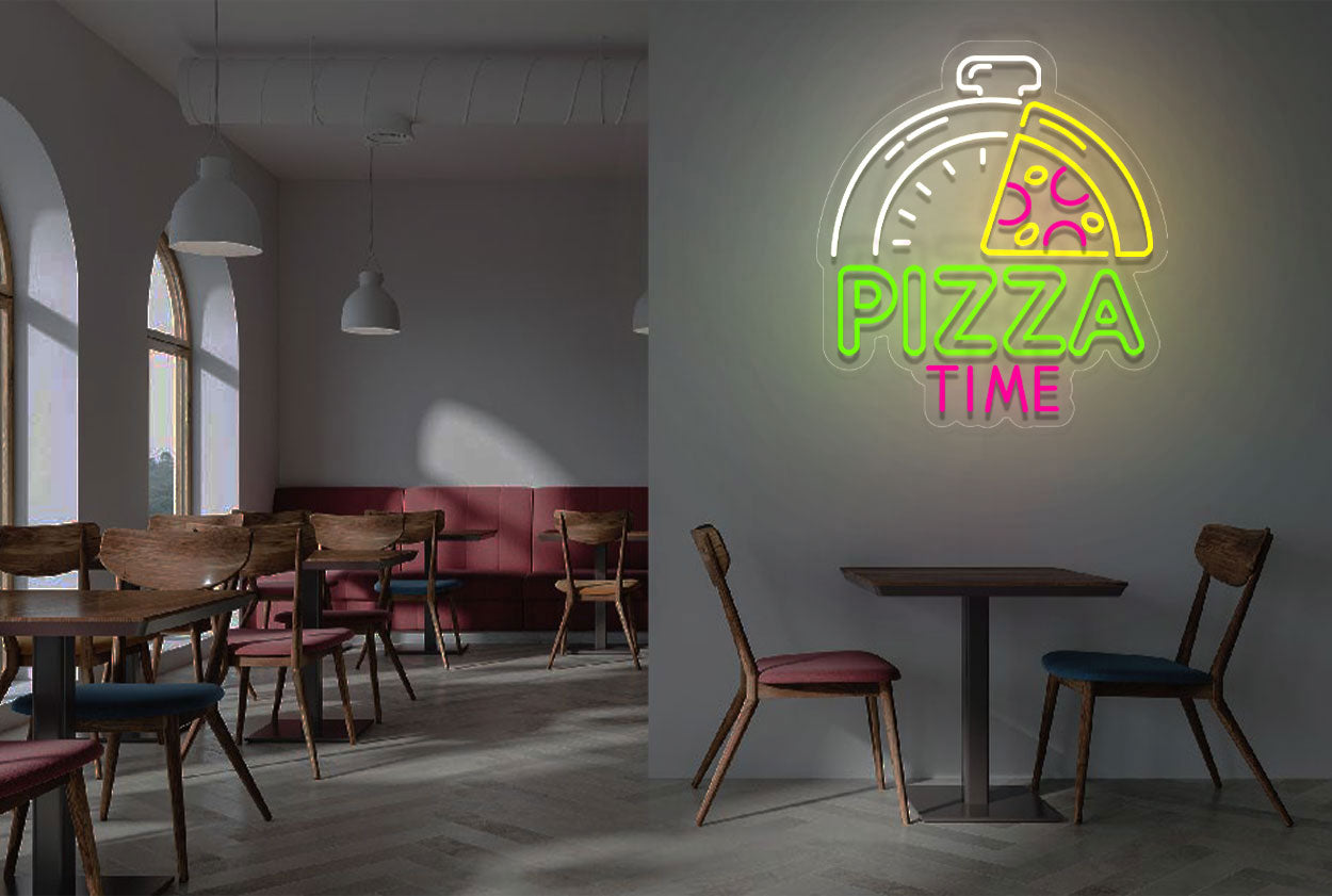 Pizza Time multi-color LED Neon Sign