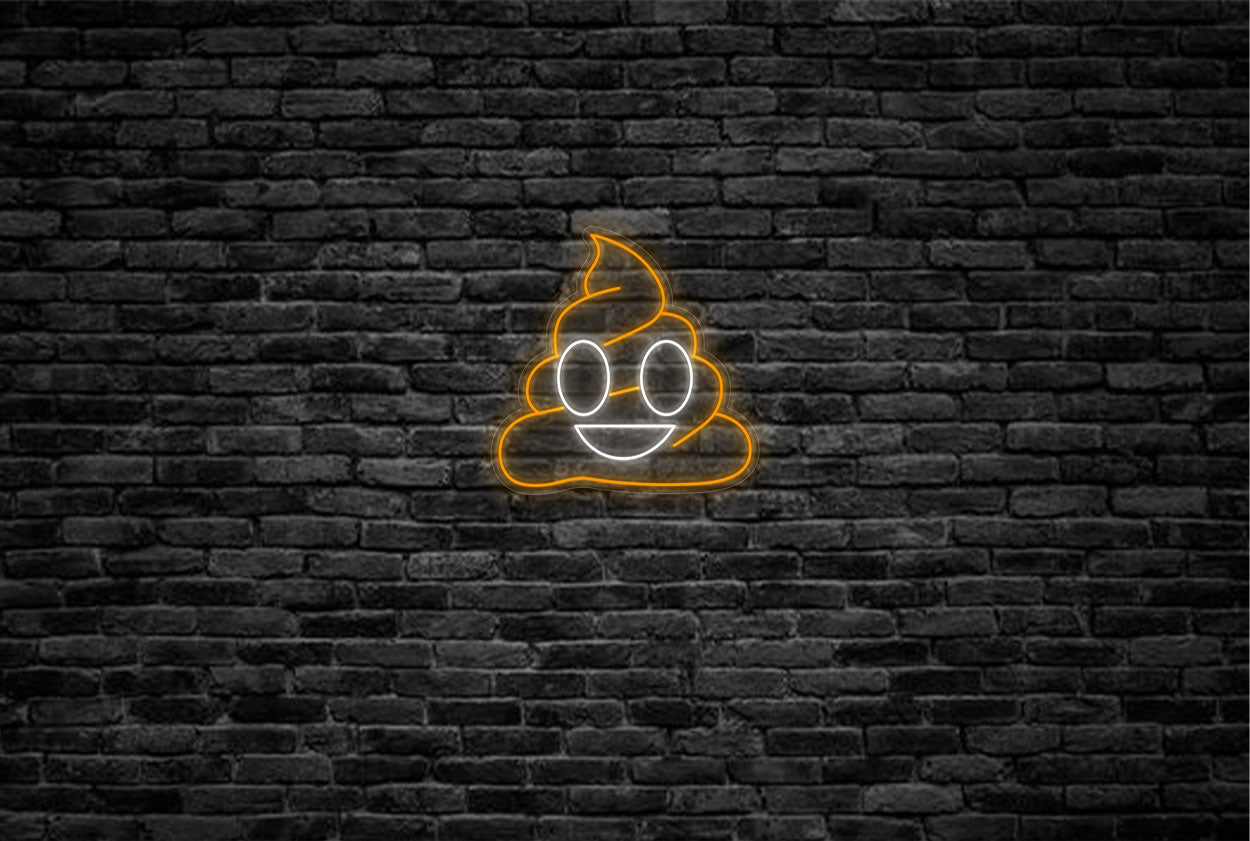 Poop Emoji LED Neon Sign