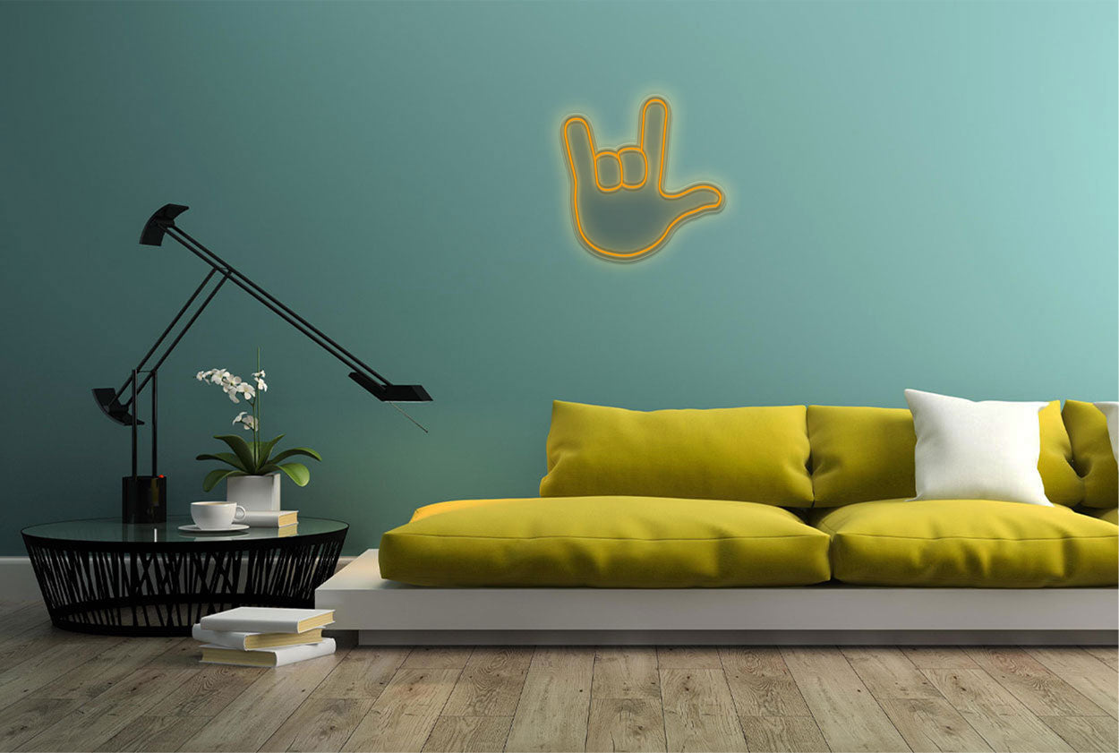 Rock and Roll Hand Emoji LED Neon Sign