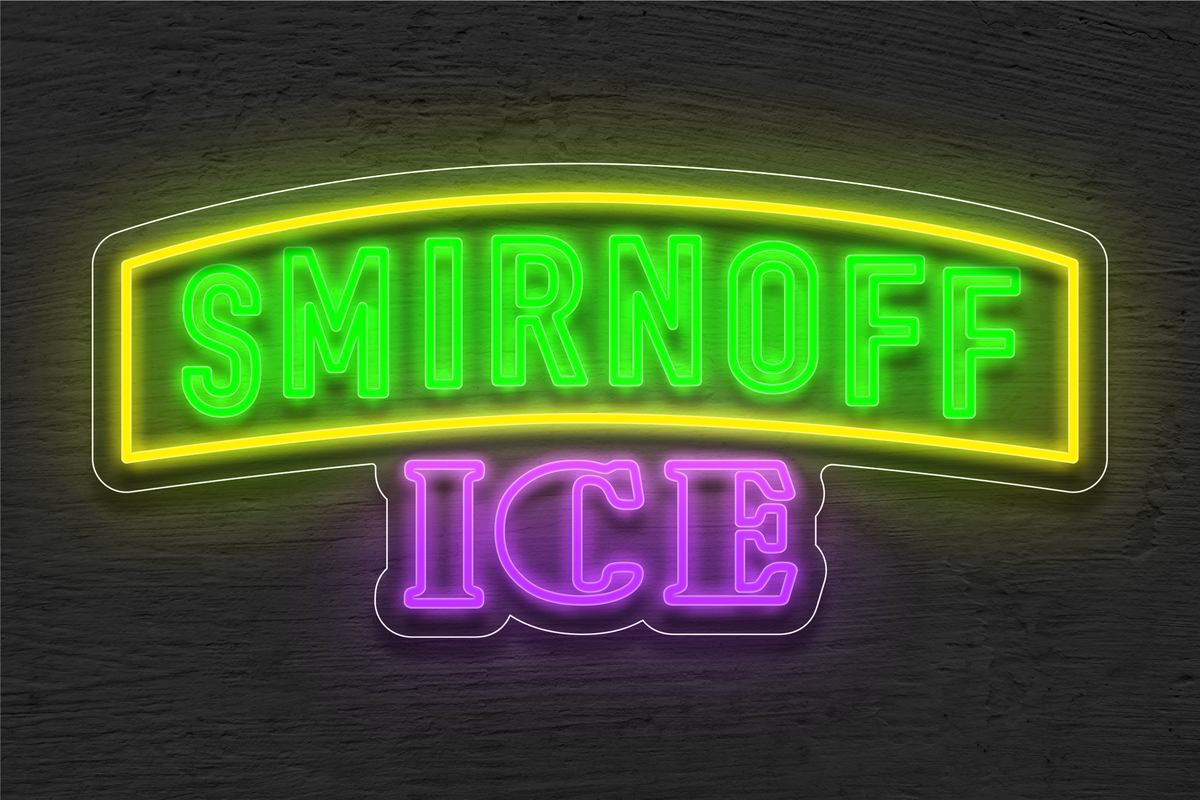 Smirnoff ICE with Red Border LED Neon Sign