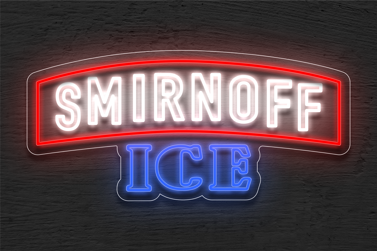Smirnoff ICE with Red Border LED Neon Sign