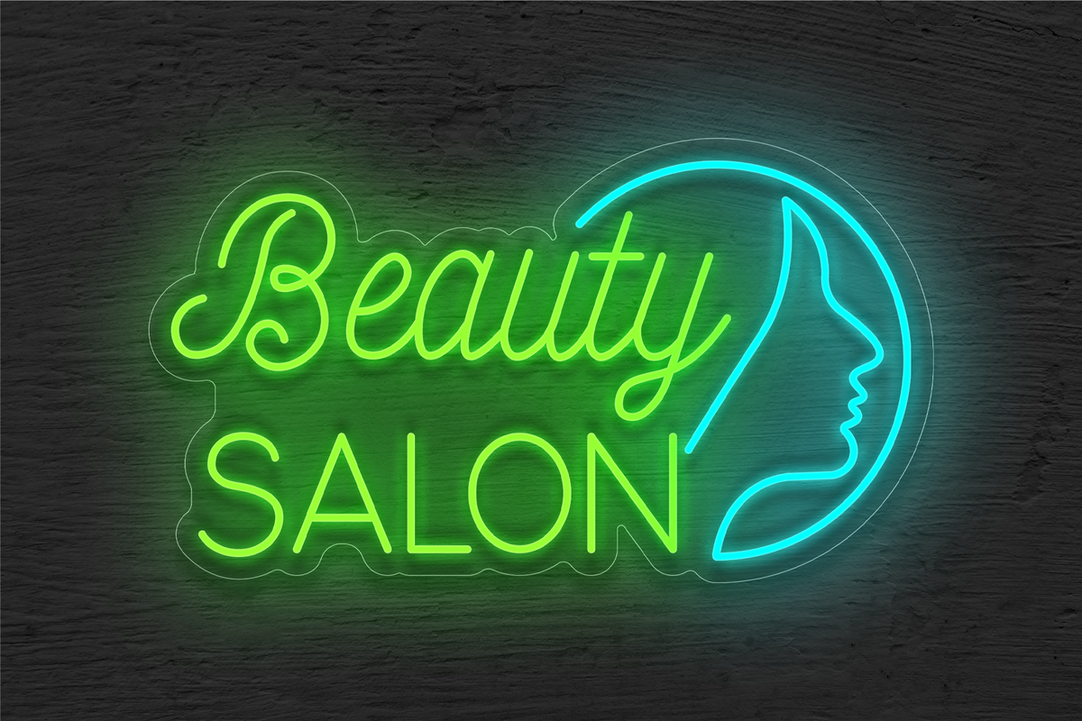 &quot;Beauty Salon&quot; with Face image LED Neon Sign