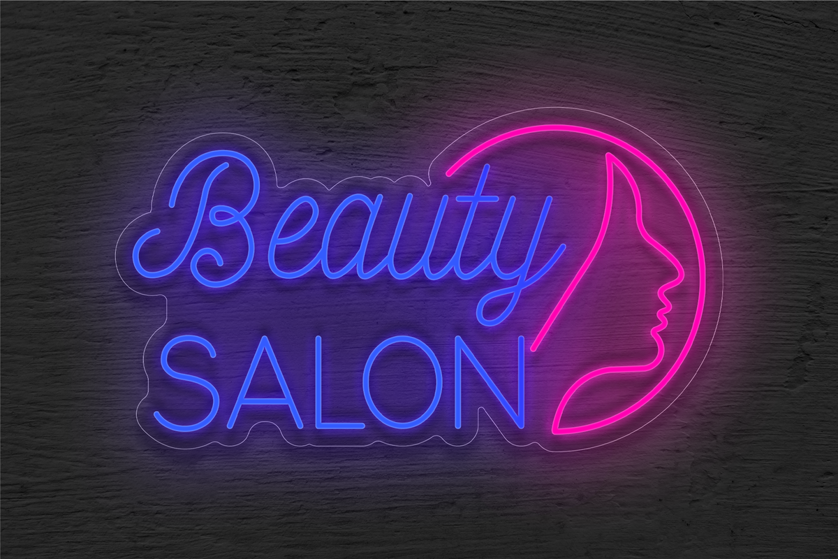 &quot;Beauty Salon&quot; with Face image LED Neon Sign