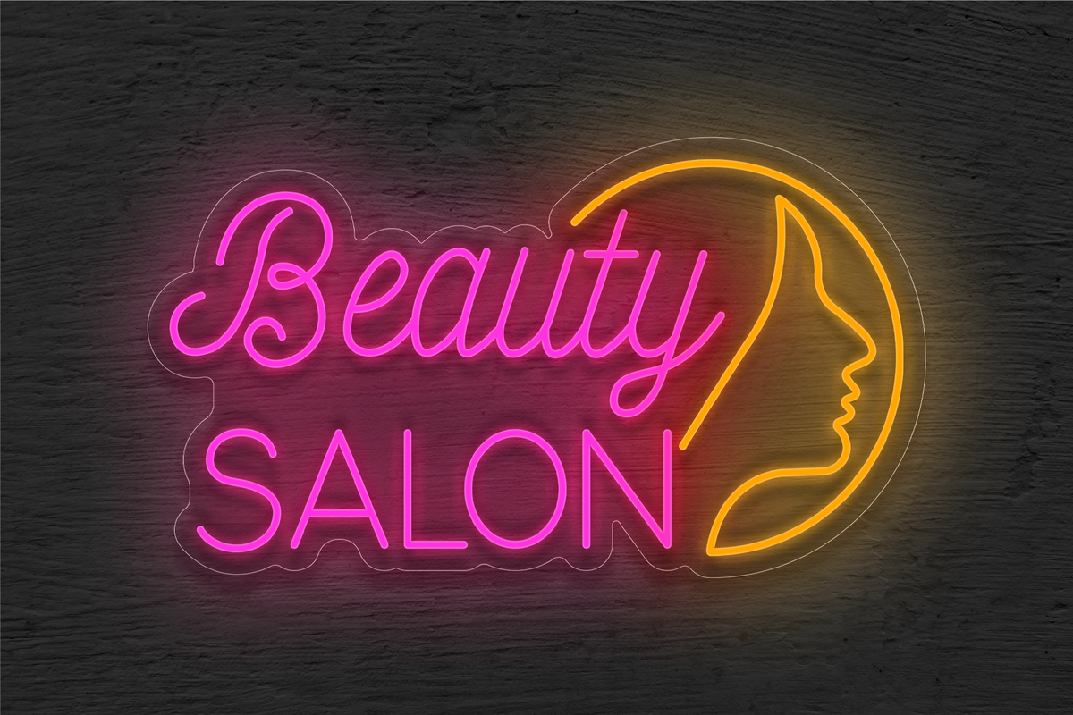 &quot;Beauty Salon&quot; with Face image LED Neon Sign