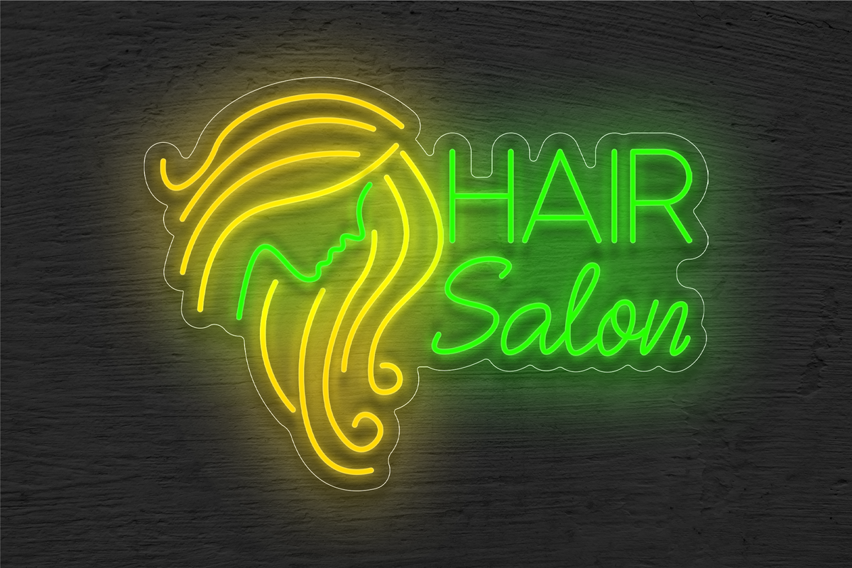&quot;Hair Salon&quot; with Logo LED Neon Sign