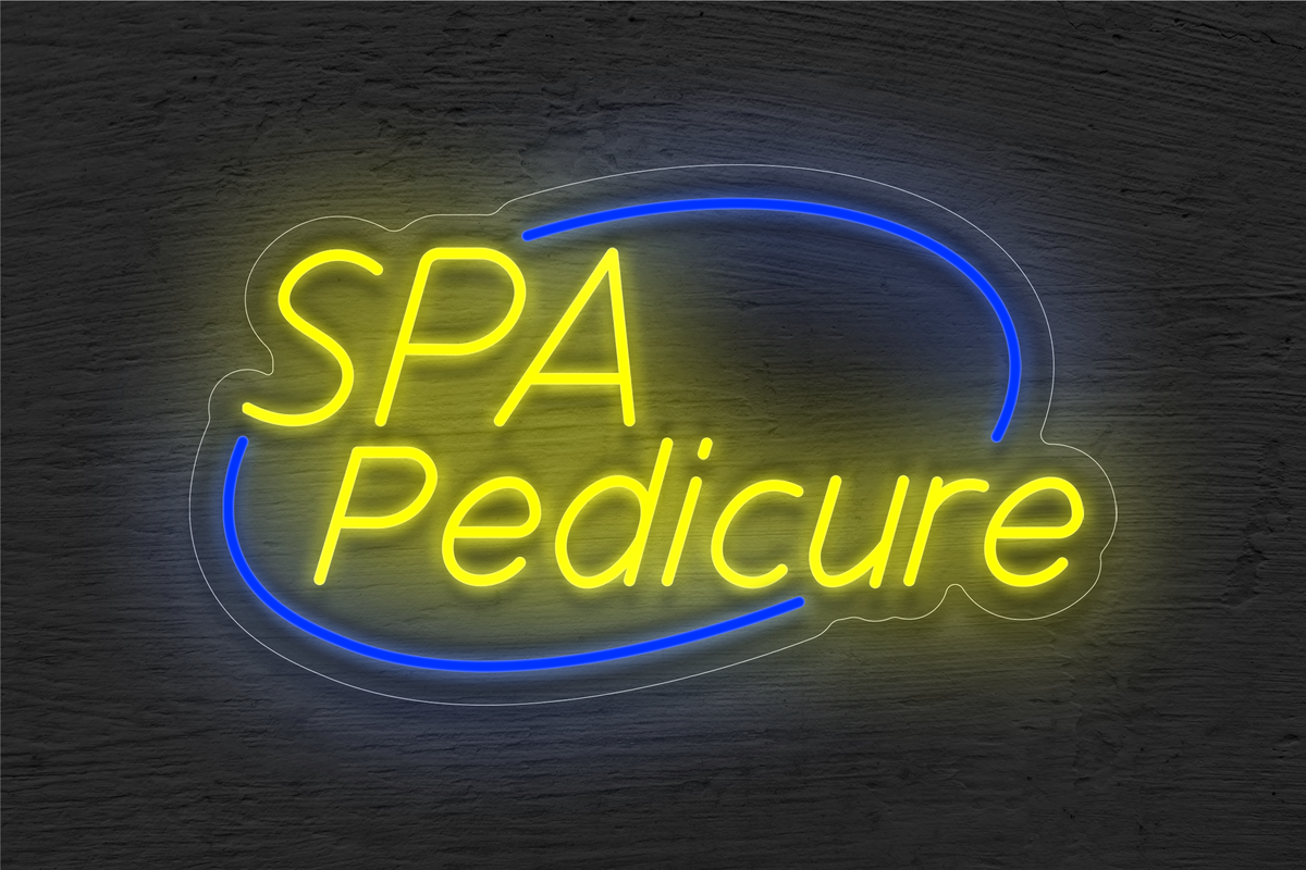 &quot;Spa Pedicure&quot; with Arc Border LED Neon Sign