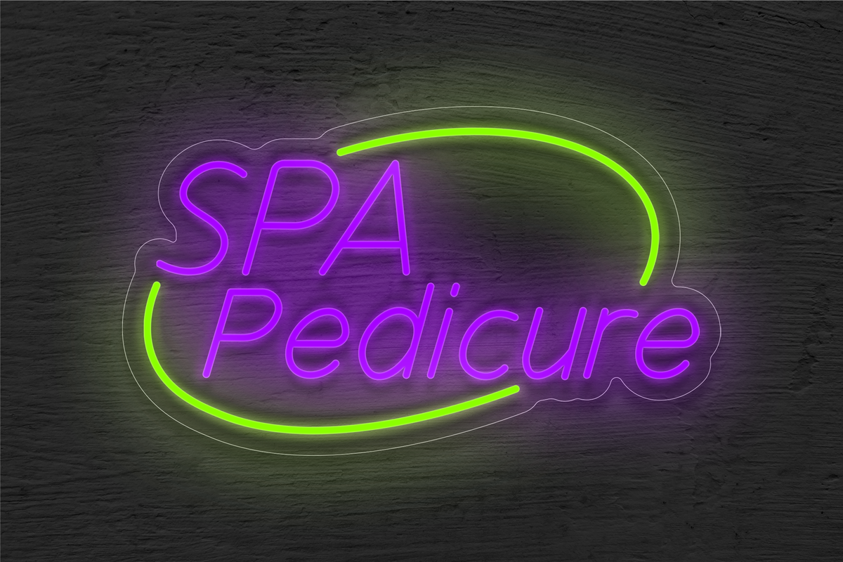 &quot;Spa Pedicure&quot; with Arc Border LED Neon Sign
