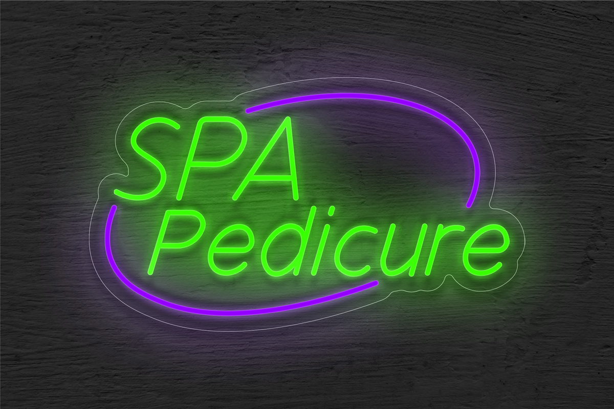 &quot;Spa Pedicure&quot; with Arc Border LED Neon Sign