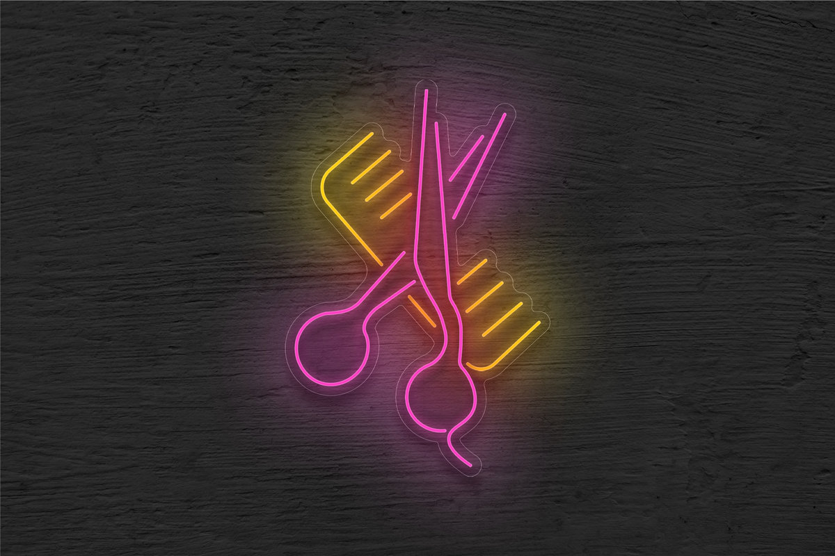 Comb and Scissor LED Neon Sign
