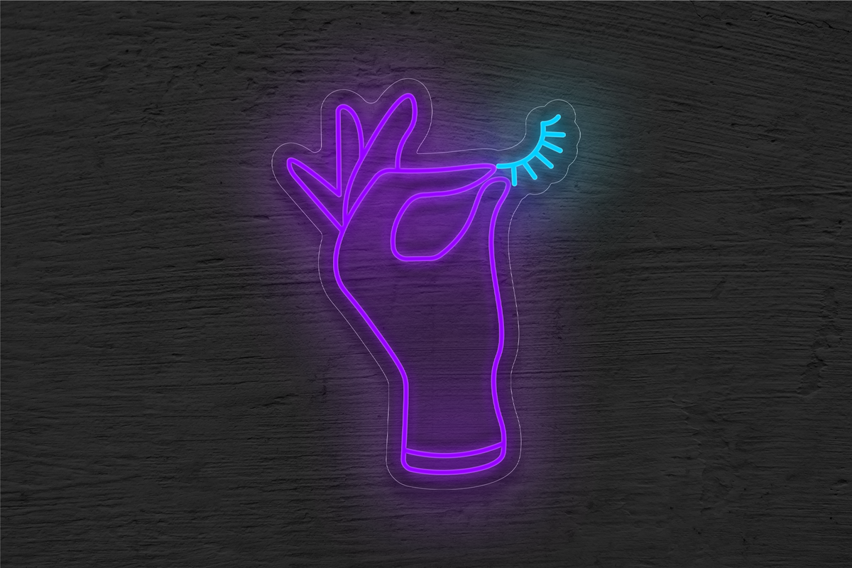 SPA Hand with Lashes LED Neon Sign