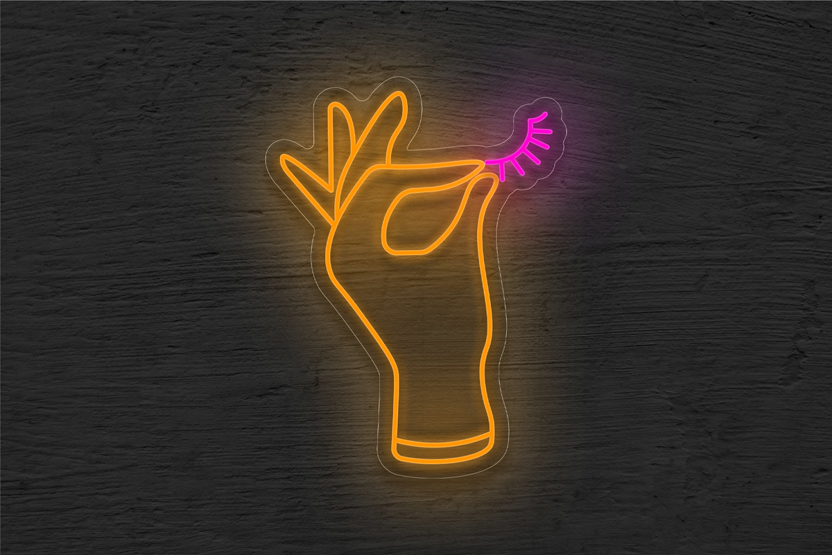 SPA Hand with Lashes LED Neon Sign