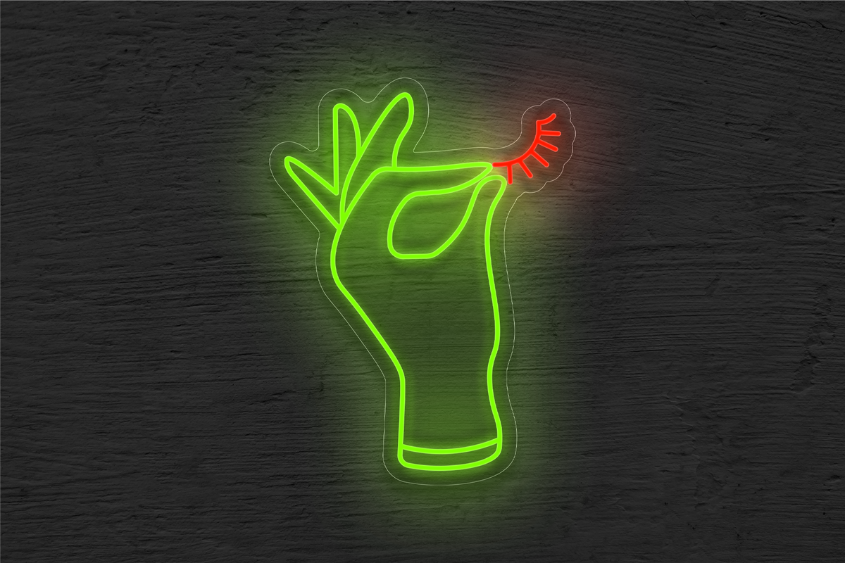SPA Hand with Lashes LED Neon Sign