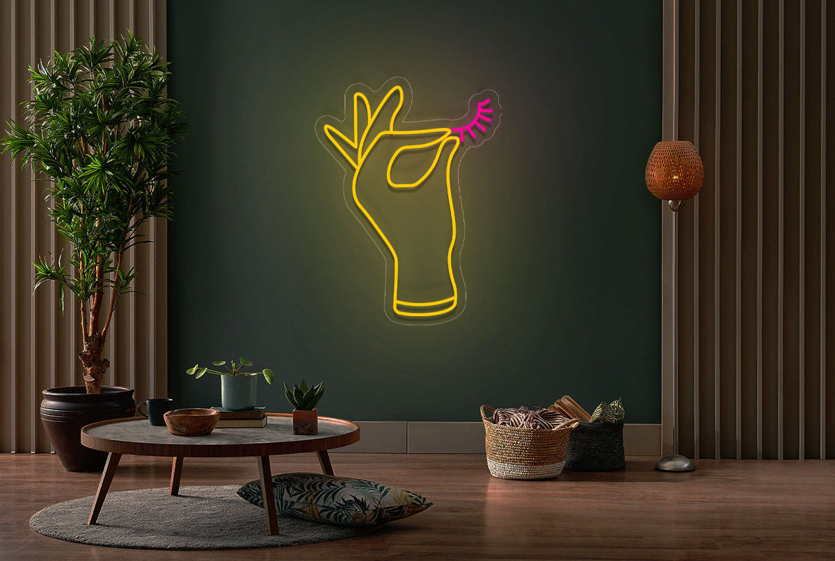 SPA Hand with Lashes LED Neon Sign