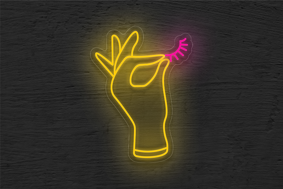 SPA Hand with Lashes LED Neon Sign