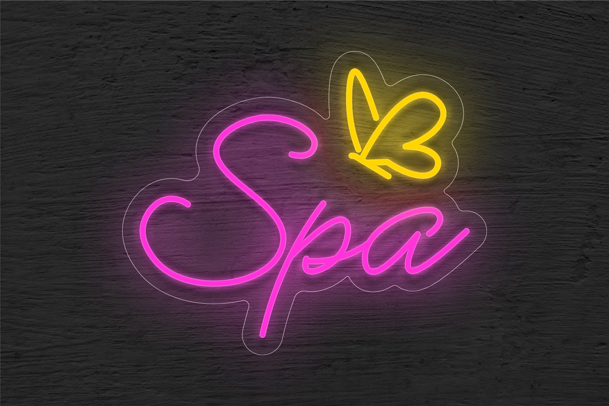 &quot;Spa&quot; with Butterfly LED Neon Sign