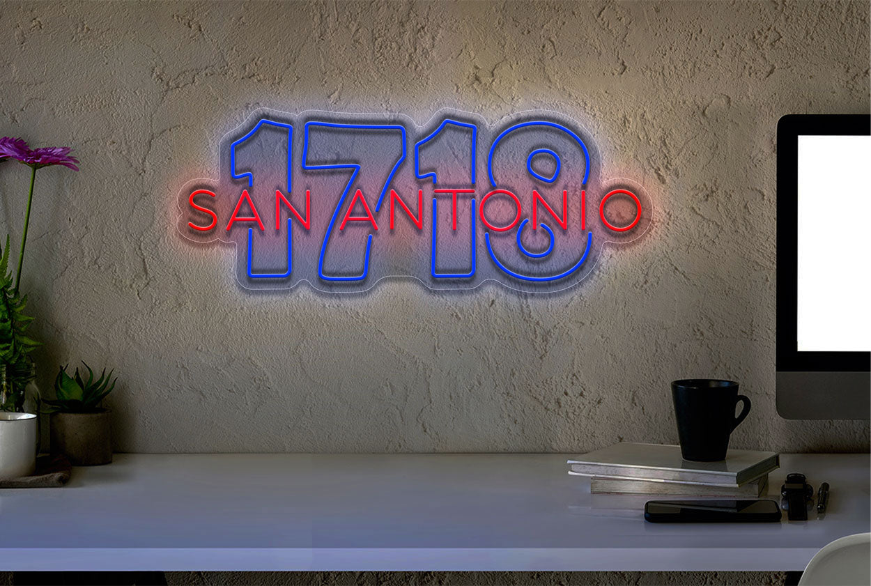 San Antonio 1718 LED Neon Sign