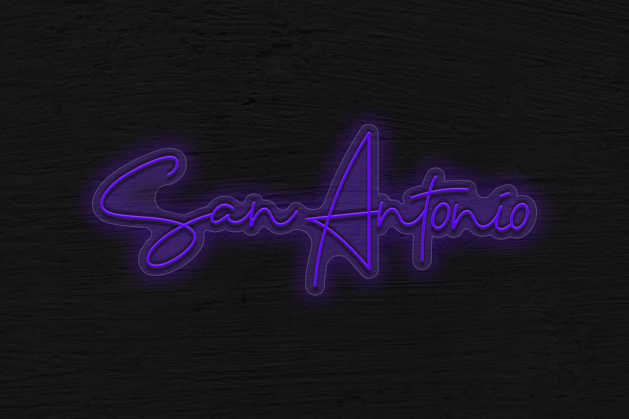San Antonio Script Text LED Neon Sign