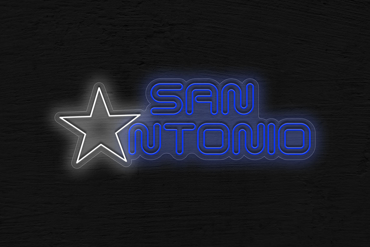 San Antonio With Star LED Neon Sign
