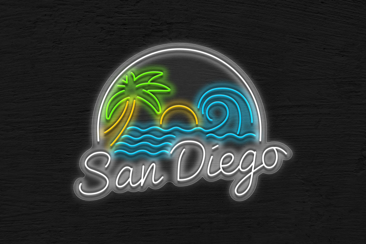 San Diego And A Beach LED Neon Sign