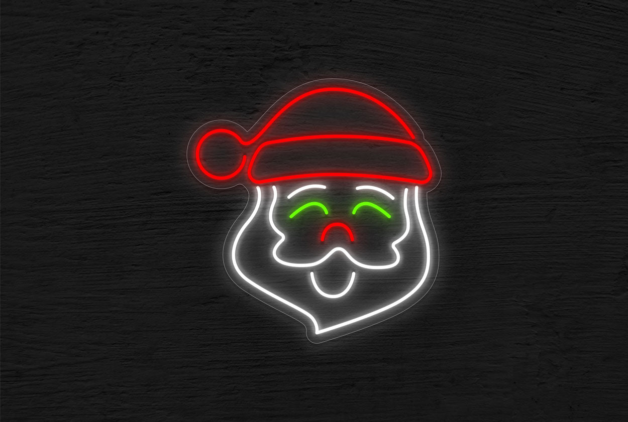 Santa Claus Head 2 LED Neon Sign