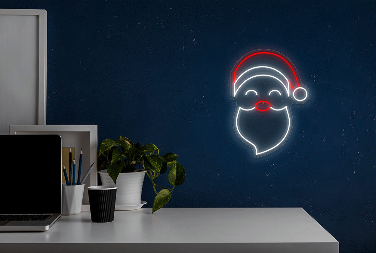 Santa Claus Head LED Neon Sign