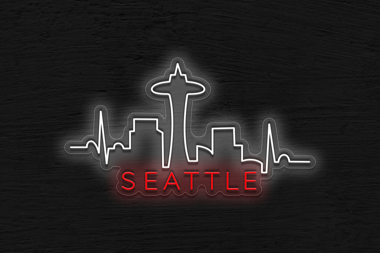 Seattle Building Silhouette V2 LED Neon Sign