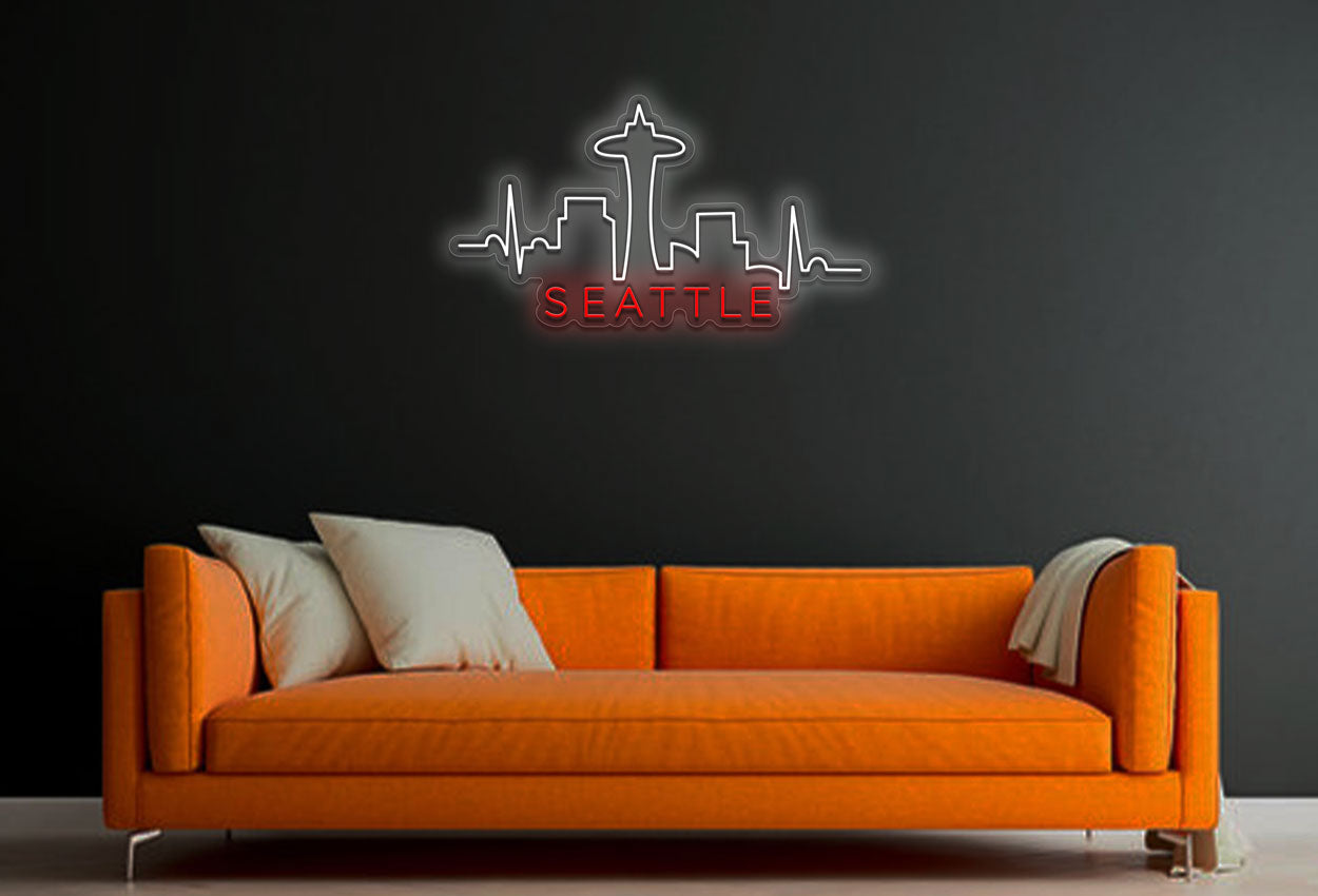 Seattle Building Silhouette V2 LED Neon Sign