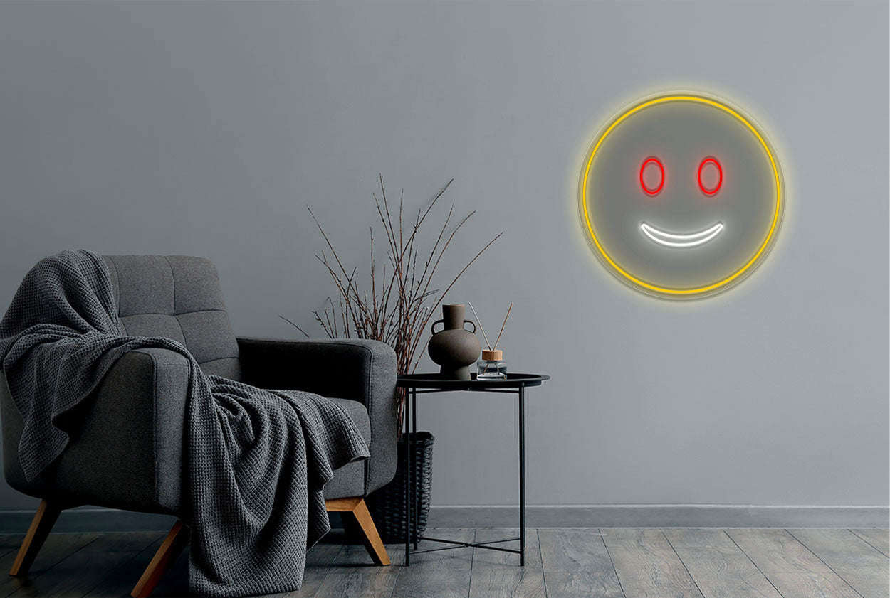 Slightly Smiling Emoji LED Neon Sign