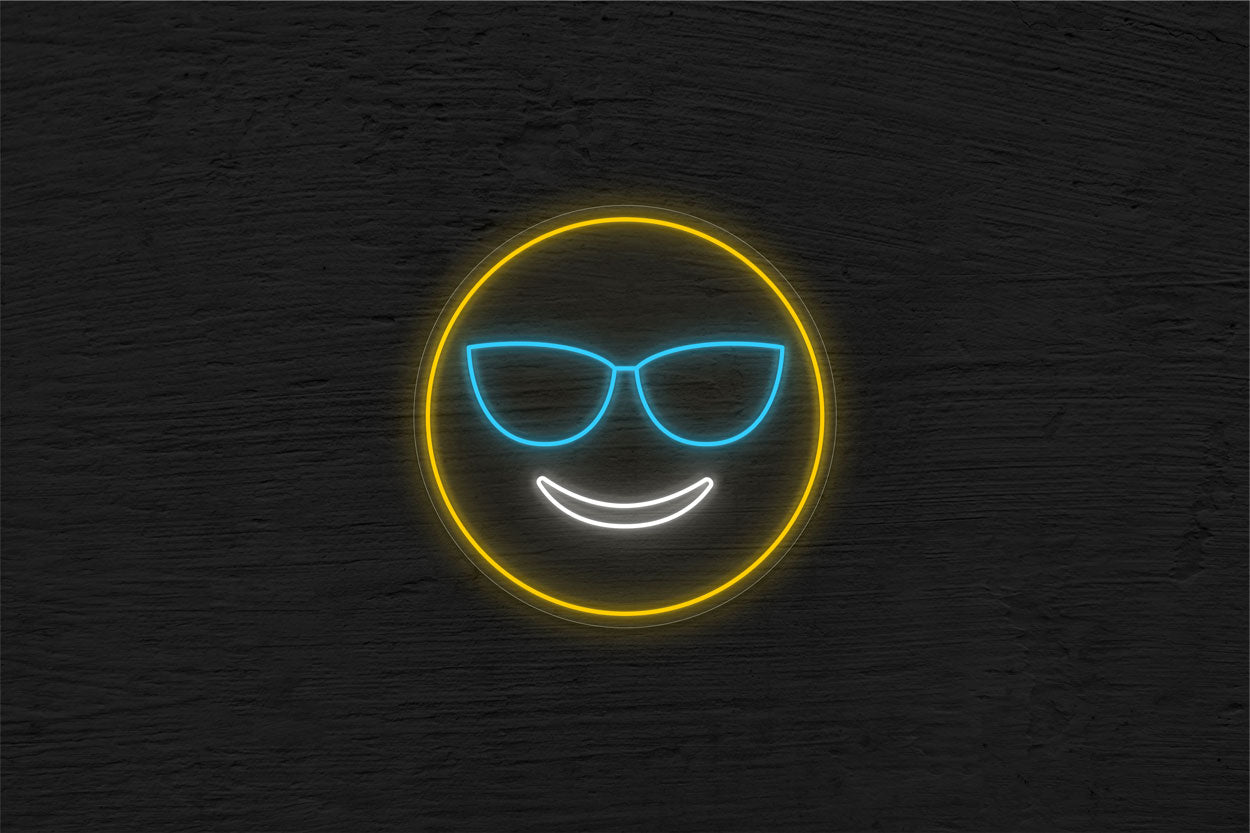 Smiling Face With Sunglasses Emoji LED Neon Sign