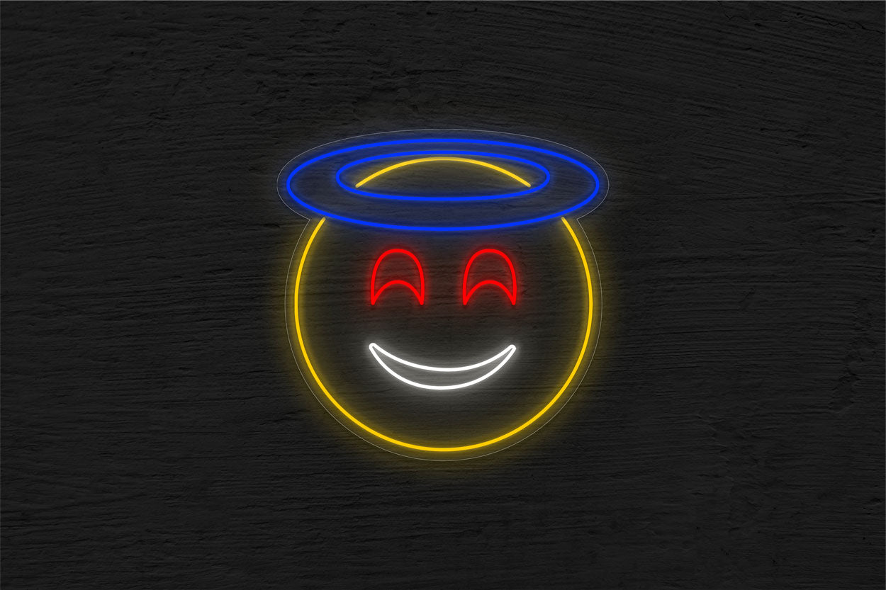 Smiling Face with Halo Emoji LED Neon Sign