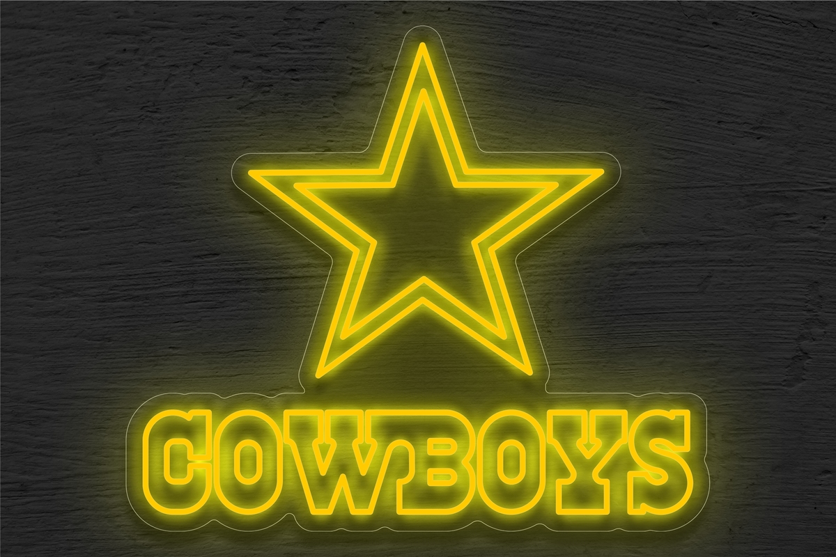 Star &quot;Cowboys&quot; LED Neon Sign