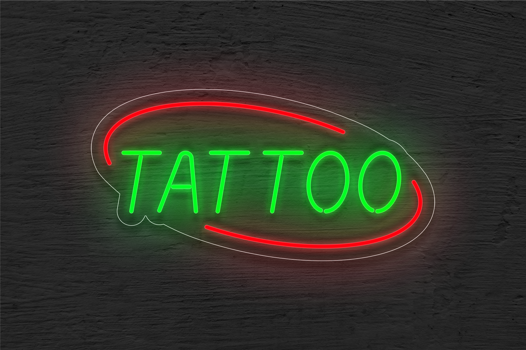 "Tattoo" with Arc Border LED Neon Sign