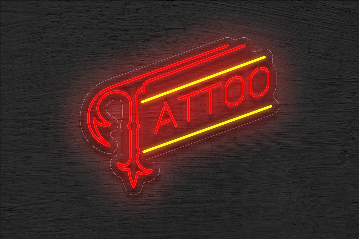 Stylish &quot;Tattoo&quot; with 2 Lines LED Neon Sign