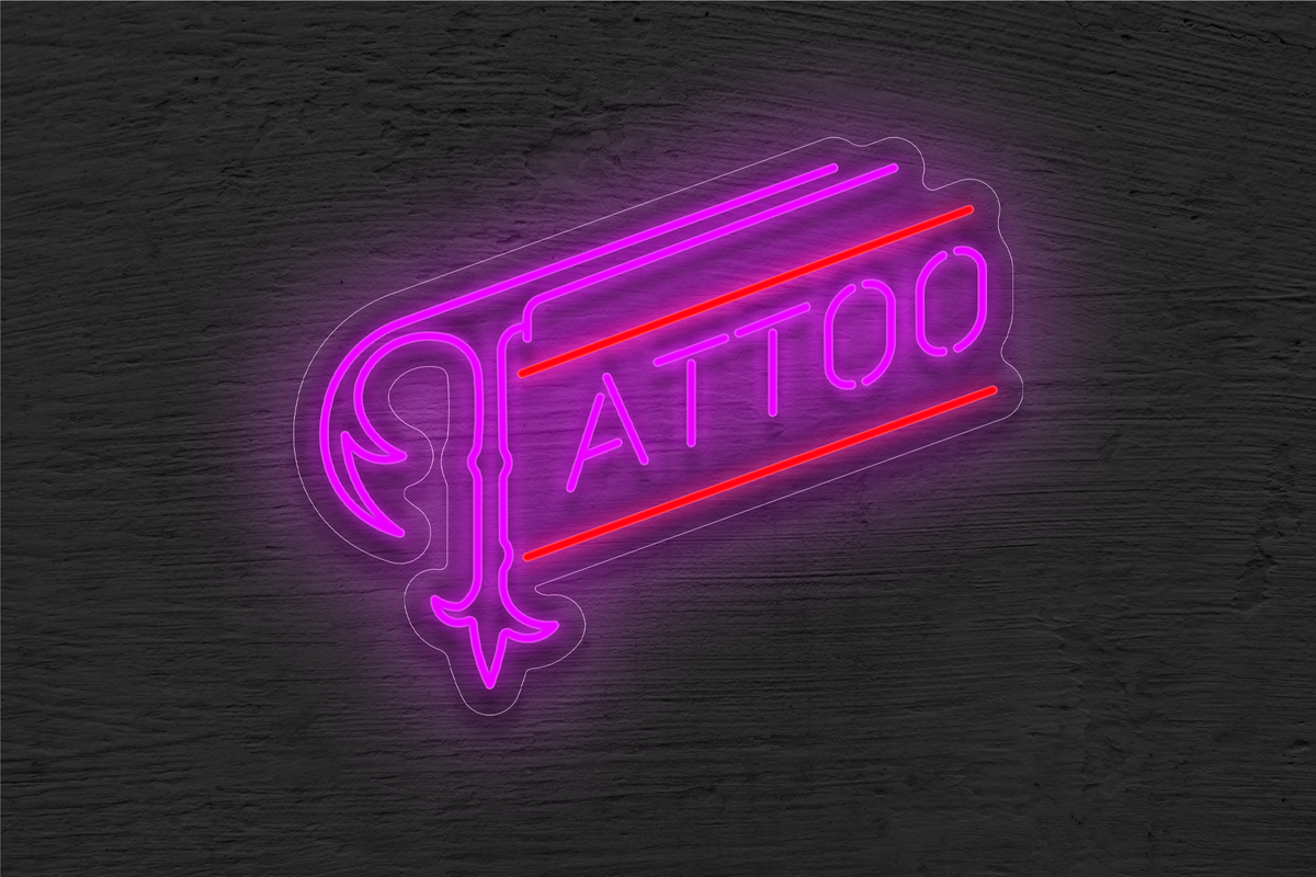 Stylish &quot;Tattoo&quot; with 2 Lines LED Neon Sign