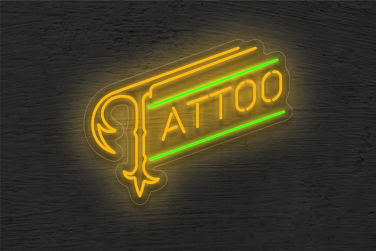 Stylish &quot;Tattoo&quot; with 2 Lines LED Neon Sign
