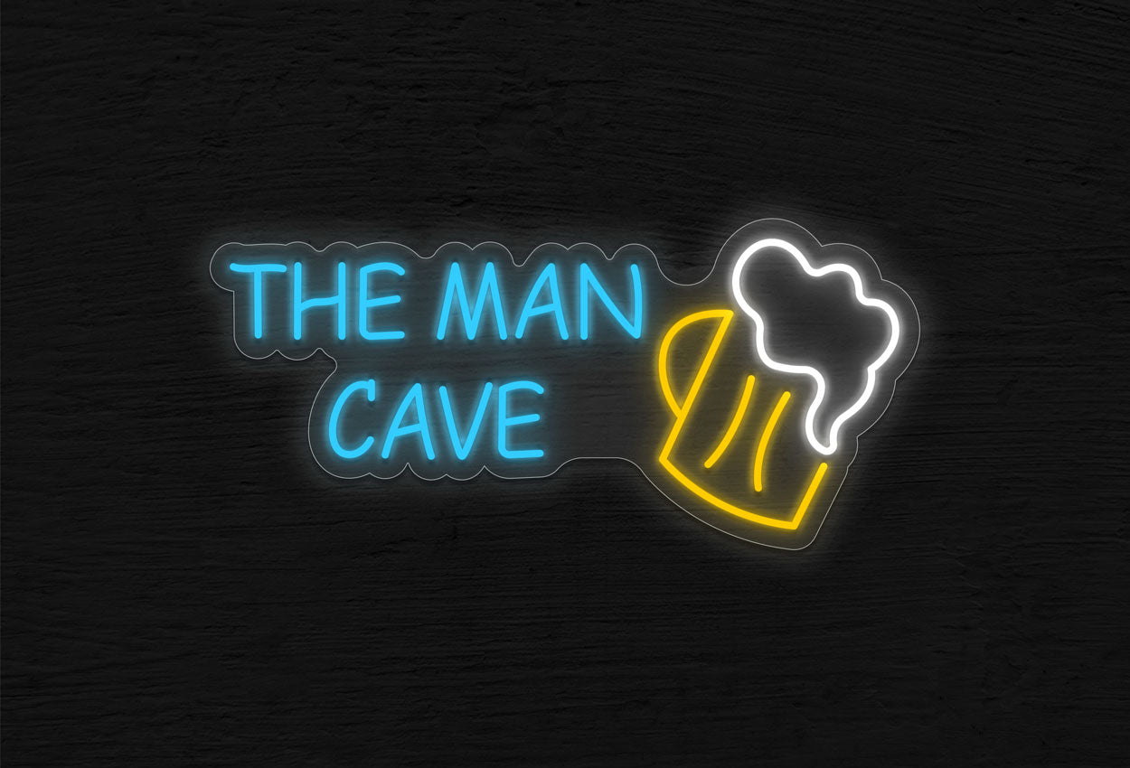The Man Cave with Beer LED Neon Sign