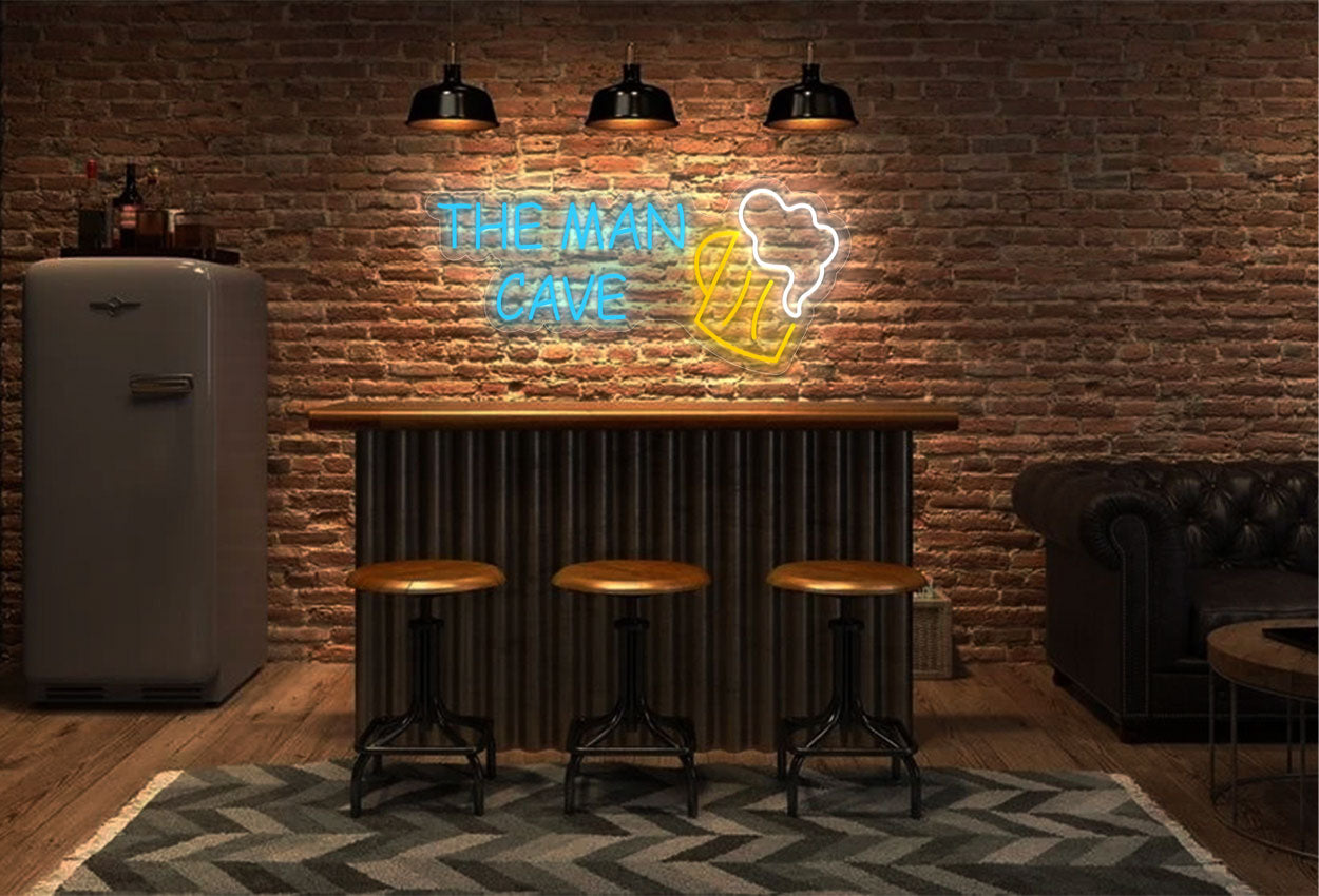 The Man Cave with Beer LED Neon Sign