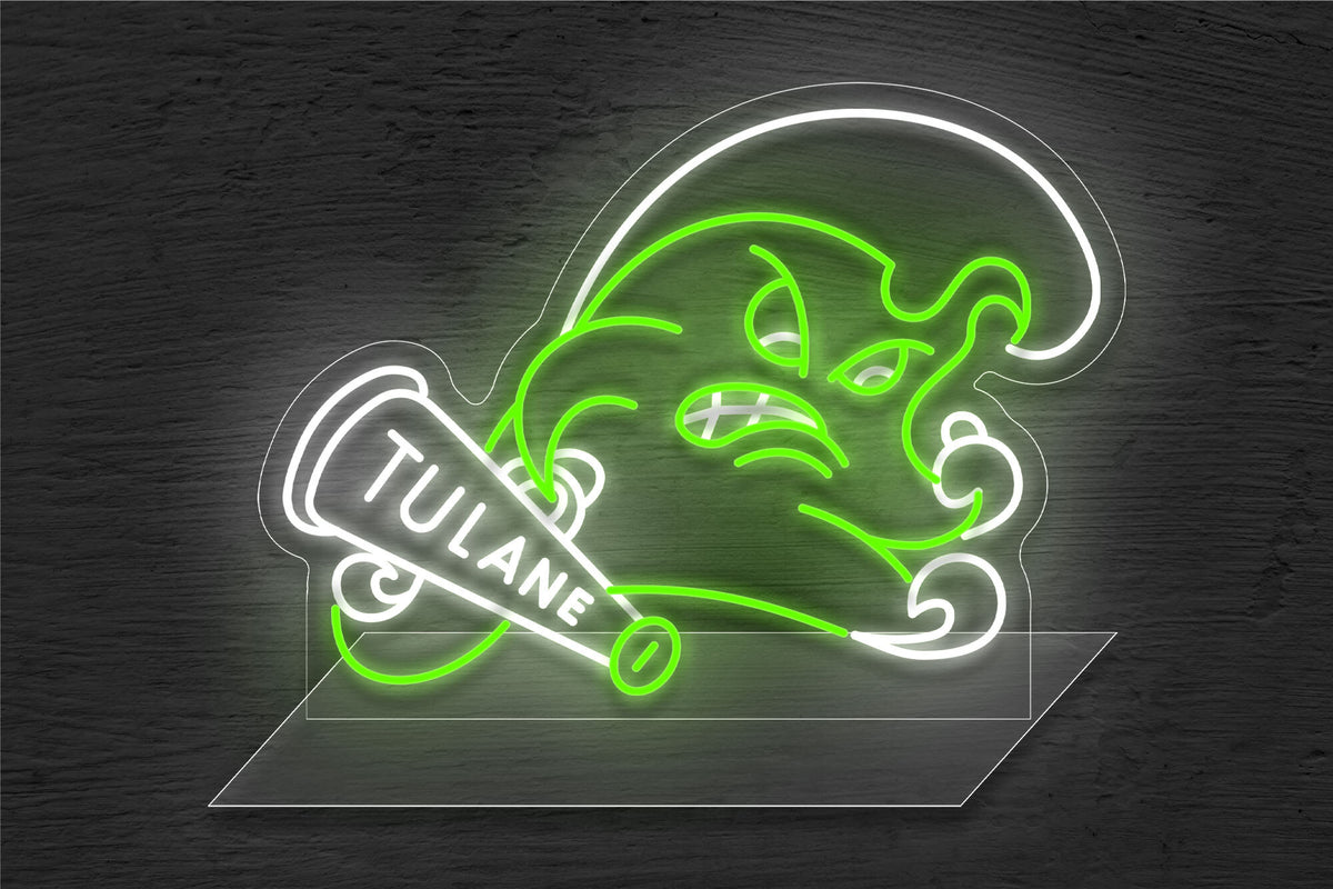 Tulane Green Wave Logo LED Neon Sign