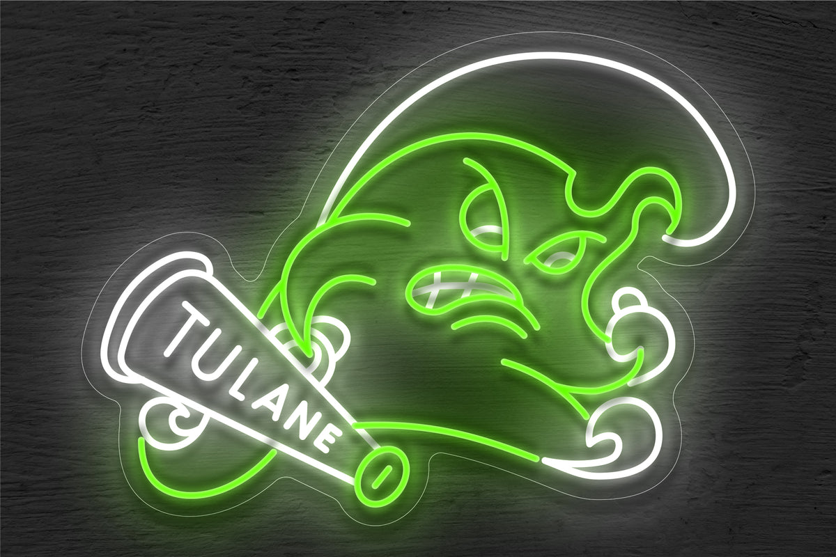 Tulane Green Wave Logo LED Neon Sign