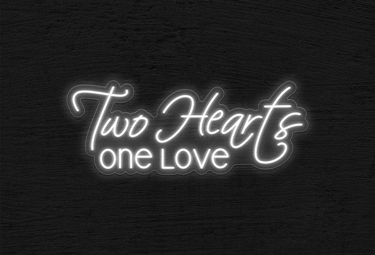 Two Hearts One Love LED Neon Sign | Wedding Neon