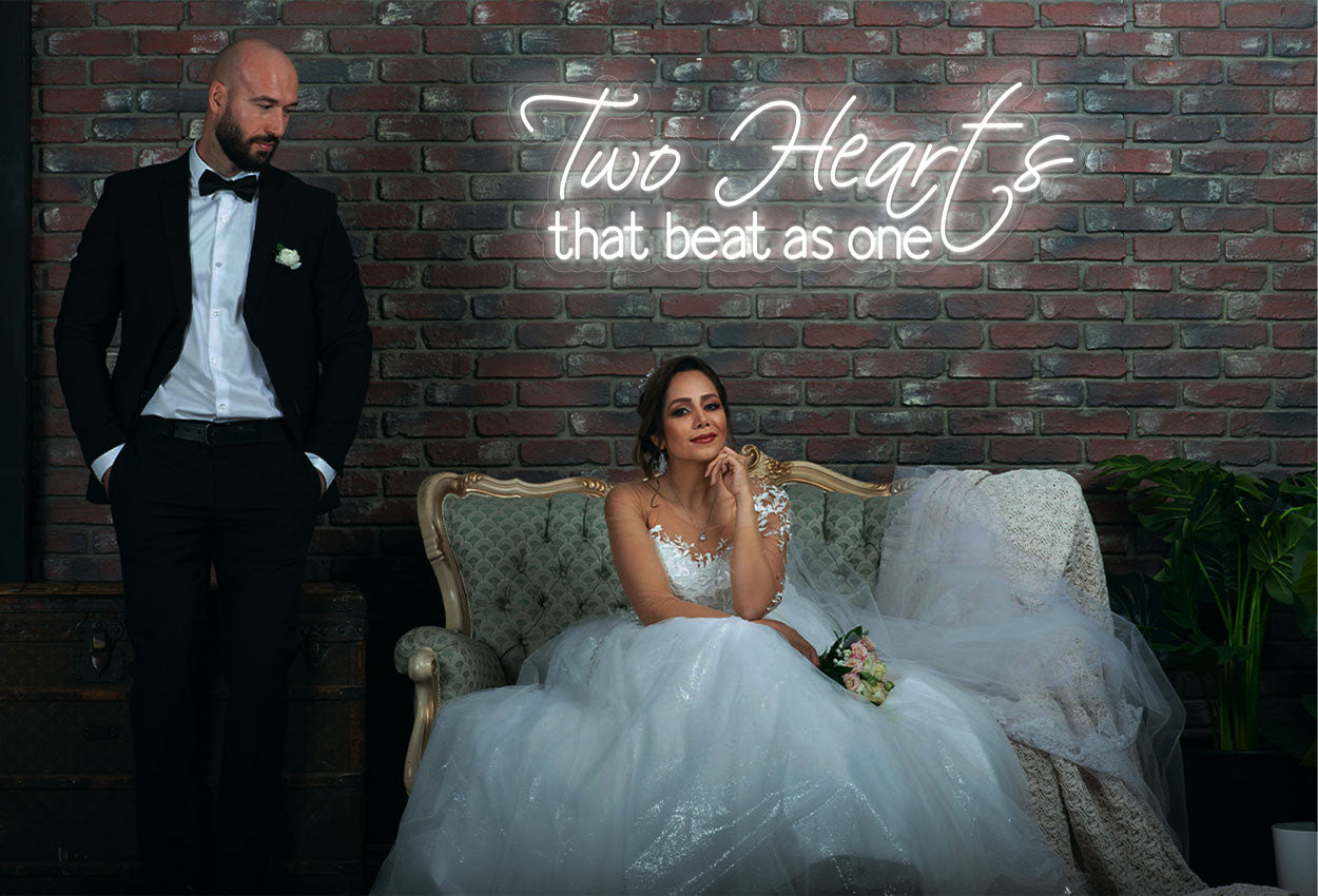 Two Hearts That Beat as One LED Neon Sign | Wedding Neon