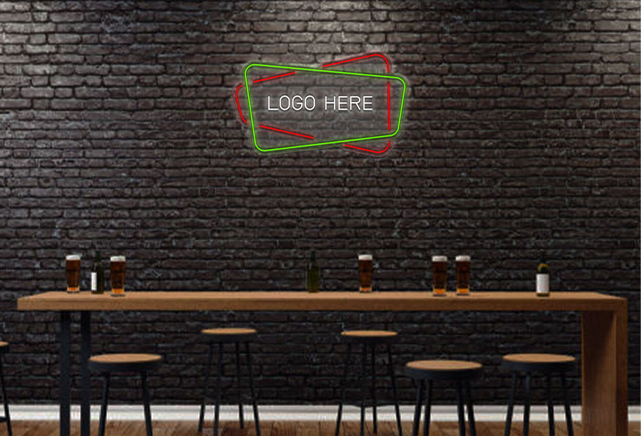 Buy Two Rectangular Shape With Logo Here LED Neon Sign | Best Selling ...