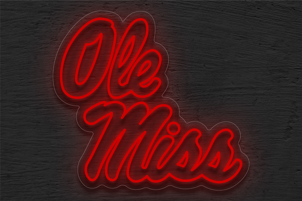 University of Mississippi (Ole Miss Rebels) Logo LED Neon Sign