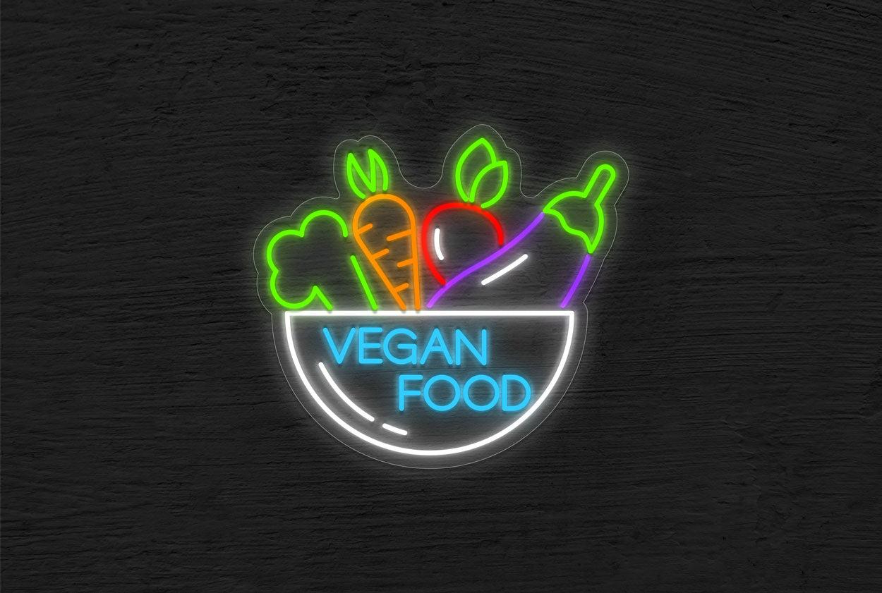 Vegan Food in a Bowl LED Neon Sign