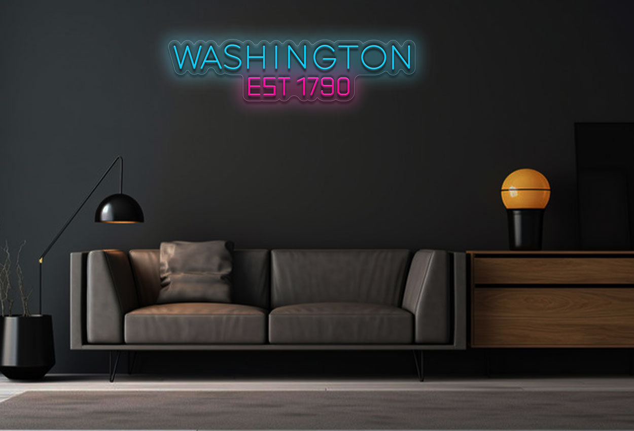 Washington DC Est 1790 LED Neon Sign